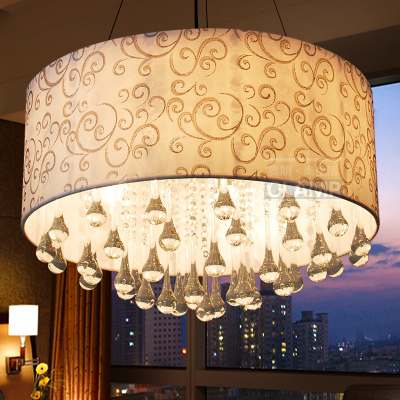 d40cm/d50cm fabric shade crystal pendant lamp for bedroom/living room crystal hanging light home decoration 110v/220v