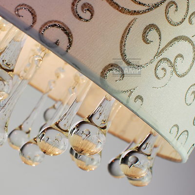d40cm/d50cm fabric shade crystal pendant lamp for bedroom/living room crystal hanging light home decoration 110v/220v