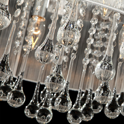 d50cm luminarias para sala brief modern romantic bedroom ceiling lights fixture crystal+silk+stainless steel drop ceiling light