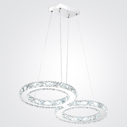 diamond ring led crystal pendant light modern led lighting circles hanging lamp creative restaurant lighting fixture 110-240v