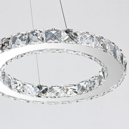 diamond ring led crystal pendant light modern led lighting circles hanging lamp creative restaurant lighting fixture 110-240v