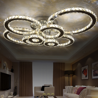 dimmable modern indoor led ceiling lights for home living room decor lighting lustres de teto crystal led surface mount lamp