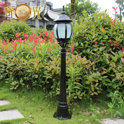 europe retro garden pole lamp pathway post light outdoor lawn lamp post pole light pumpkin shape fixture black/bronze 220v/110v