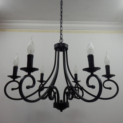 europe style luminarias para sala de jantar bedroom ceiling led light black 6 arms e14 bulb indoor home decoration