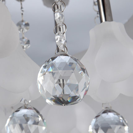 fashion modern lamp for living room crystal flower ceiling lights bedroom flower lighting ceiling lamp glass+crystal g4 bulb 12v