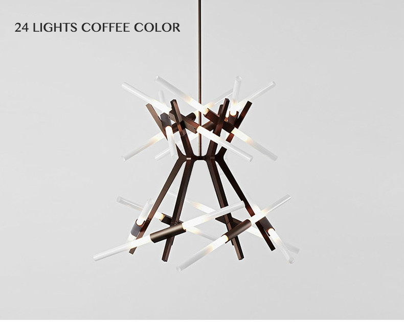 gold/black/coffee/chrome 24 lights roll hill agnes tree brance chandelier modern suspension lamp home lighting lindsey adelman