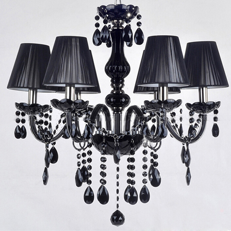 led crystal chandelier lights 6 8 10 lights black crystal metal chrome modern chandeliers for living dinning room