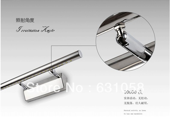 led mirror lights,modern brief bathroom wall lamp cosmetic lamp ,stainless steel,with switch 5w, cool / warm white