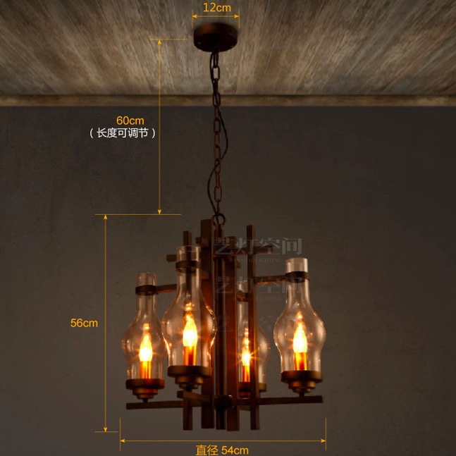 loft industrial vintage iron glass chain pendant lamp hanging lights dinning room restaurant bar art deco lighting 110v/220v