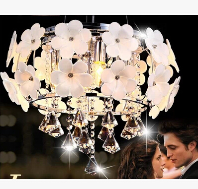 modern brief led crystal pendant ceiling lamp fashion luxury petals lighting lamps 6x e14 led bulb 220v art decoration