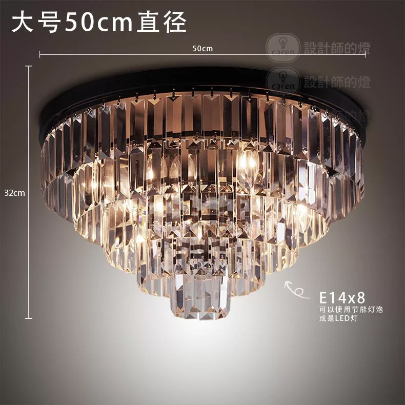 modern brief round crystal ceiling fan light ceiling lamps for bedroom dinning room e14 bulb 110v/220v d30cm/d40cm/d50cm