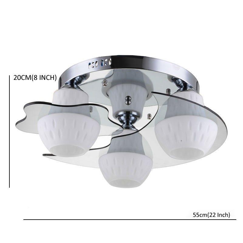 modern ceiling light e26 e27 3 lights brushed nickel acrylic glass flush mount for living room bed room hallway