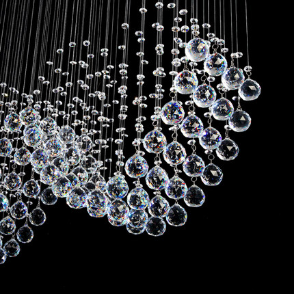 modern crystal chandelier kitchen pendant lamps pendente de teto spiral balls fixtures crystal suspension luminaire 110v/220v