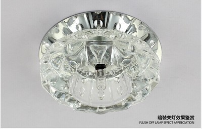 modern flush mount ceiling light crystal brief 3w/5w led crystal ceiling lamp for foyer/vestibule/hallway lamps 85-265v