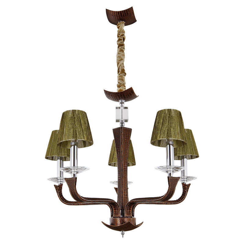 modern leather chandeliers light 5 lights e12 e14 transparent crystal craft living dinning room chandelier lamp