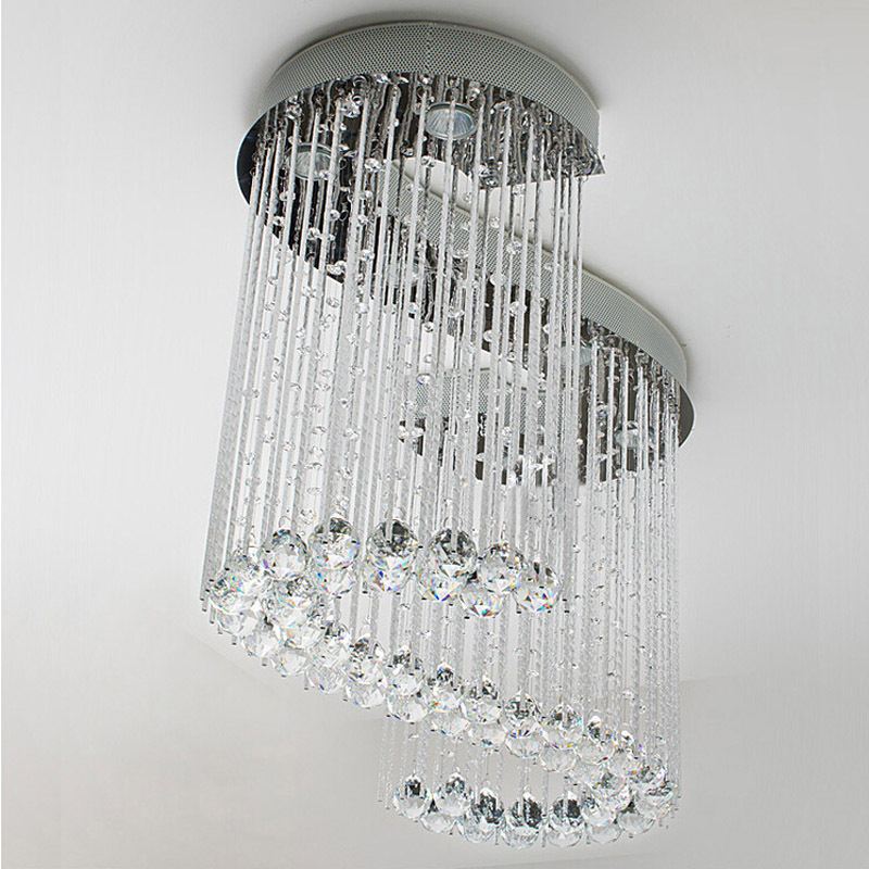 modern led ceiling light crystal flush mount crystal ceiling lamp 6 lights gu10 4w l80*w30*h60cm