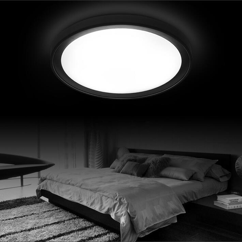 modern led ceiling light round shape flush mounted metal acrylic led light for living bed room office light