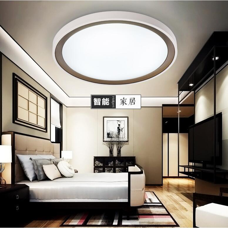 modern led ceiling light round shape flush mounted metal acrylic led light for living bed room office light