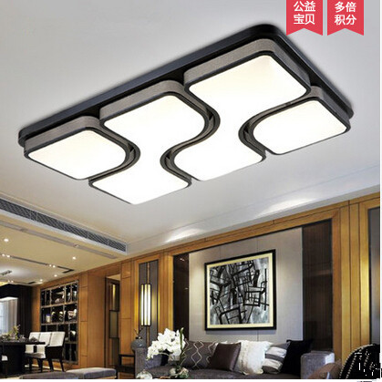 modern led ceiling light surface mounted living room lamps brief discoloration rectangle hall lights lighting luminaire