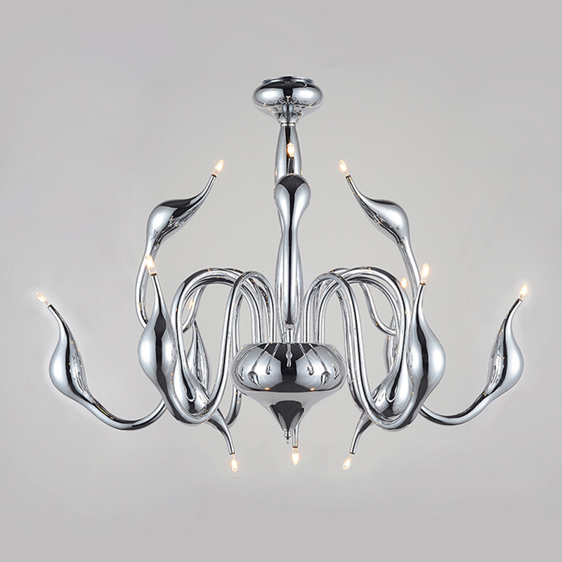 modern led chandeliers light 12 light g4 3w retrofit led chrome plating swan light chandelier light for living room