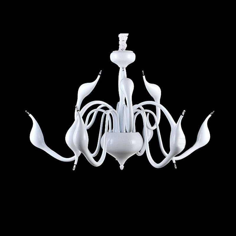 modern led chandeliers light 12 light g4 3w retrofit white painting swan light chandelier light for living room