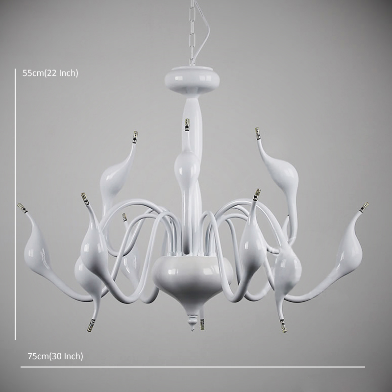modern led chandeliers light 12 light g4 3w retrofit white painting swan light chandelier light for living room