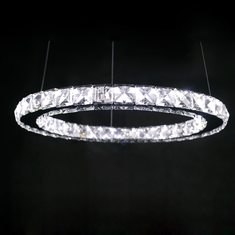 modern led chandeliers light round crystal chandelier light for dinning room 90-265v stainless steel