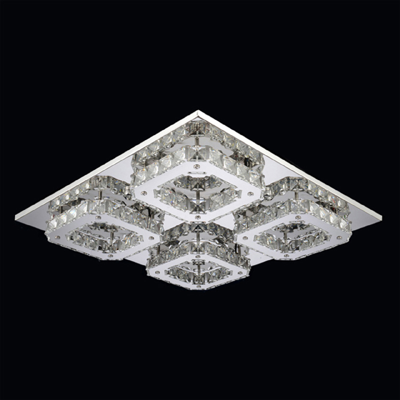 modern led crystal ceiling lamps 4 lights transparent crystal 90-265v living bed room flush mount
