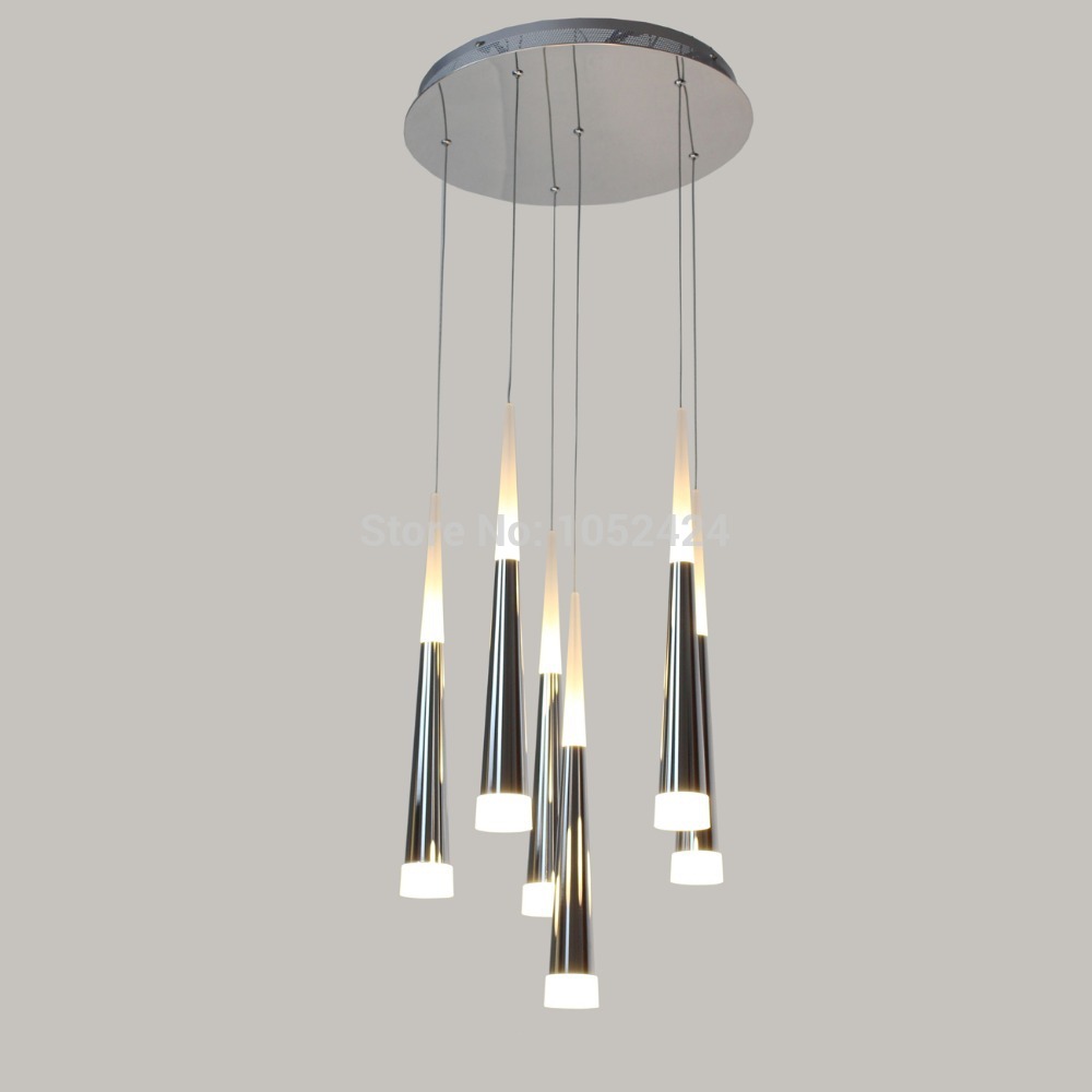 modern led pendant lights 6 lamps round backplate 90-265v dinning living study room pendant lamps