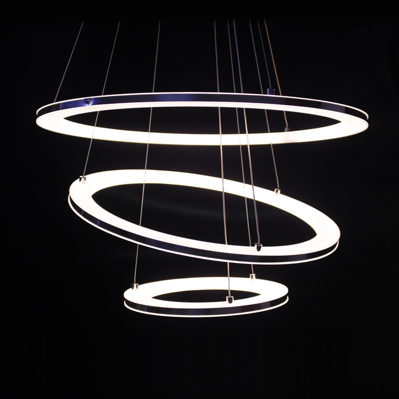 modern pendant light led 3 lights acrylic brushed nickel 90-265v pendant lamp for dinning room living room