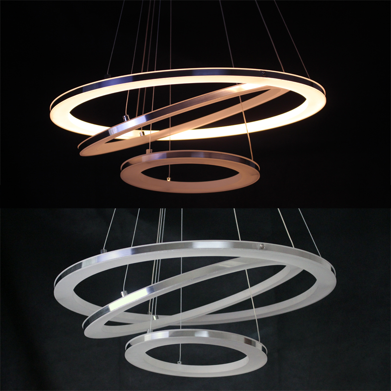 modern pendant light led 3 lights acrylic brushed nickel 90-265v pendant lamp for dinning room living room