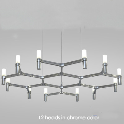 nemo crown nordic postmodern lighting black/white/chrome/gold 30 heads 5 layers aluminum candle pendant light