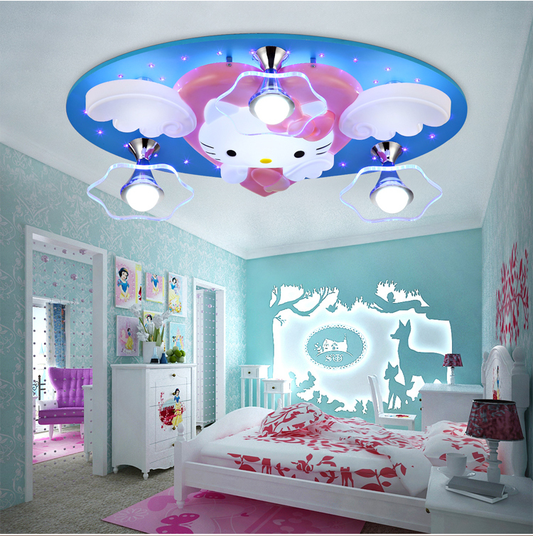 newest hello kitty cat led ceiling lights fixture cute girls bedroom ceiling lamps kids child cartoon living room light 220v