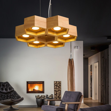 nordic modern handmade nutural wood lamp led wooden pendant light cafe restaurant hanging light ac100-240v led bulb included