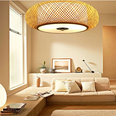pendant/surface mounted bedroom/resturant decor lighting creative hand knitted bamboo wood d50cm/d60cm led e27 bulb ac110/220v
