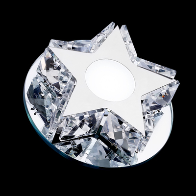 pentacle crystal led ceiling light modern lovely kids bedroom lamp 3w dia 12cm ac 100-240v warm white/cool white