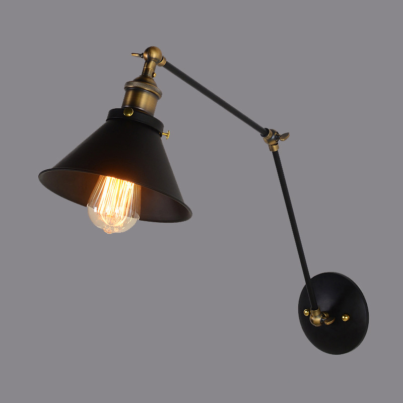retro vintage industrial task wall light with swing arms e12 e14 reading wall light wall sconce edison bulb light working light