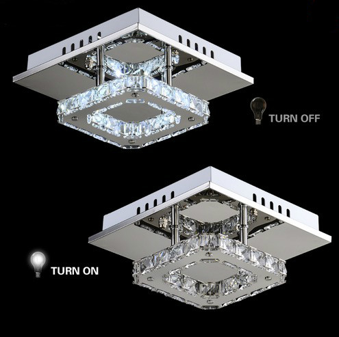 square led crystal chandelier light for aisle porch hallway stairs 12w led ceiling k9 crystal living room lamp lighting fixtures