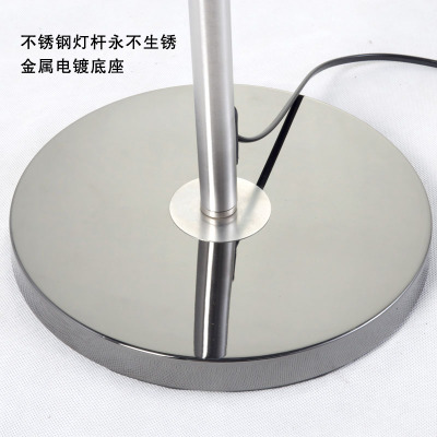 stainless steel lamp pole floor lamp fashion remote control dimming lamparas de modern decoracion fabric lampshade 110v/220v