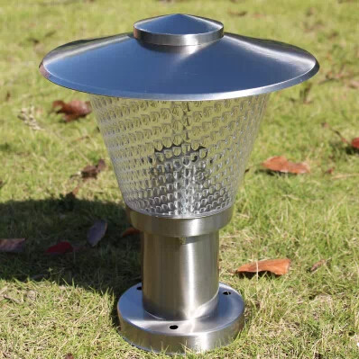 stainless steel led garden column lights outdoor waterproof garden goalpost lamps 110v/220v e27 12w led bulb