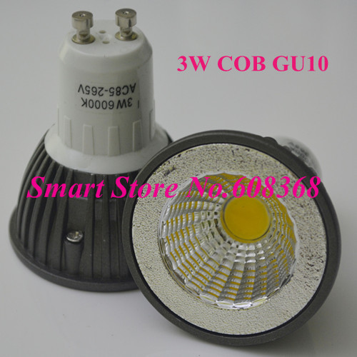 stock 1pc 3w cob gu10 spotlight 3w gu10 led cob bulb 240-270lm,mr16/gu10