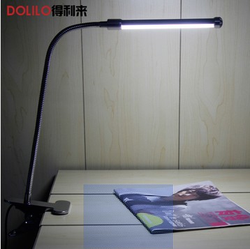 usb clip led reading lamp 6w cool white/warm white desk table clamp bed-lighting lamp silver/black aluminum eye protect