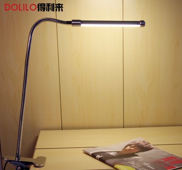 usb clip led reading lamp 6w cool white/warm white desk table clamp bed-lighting lamp silver/black aluminum eye protect