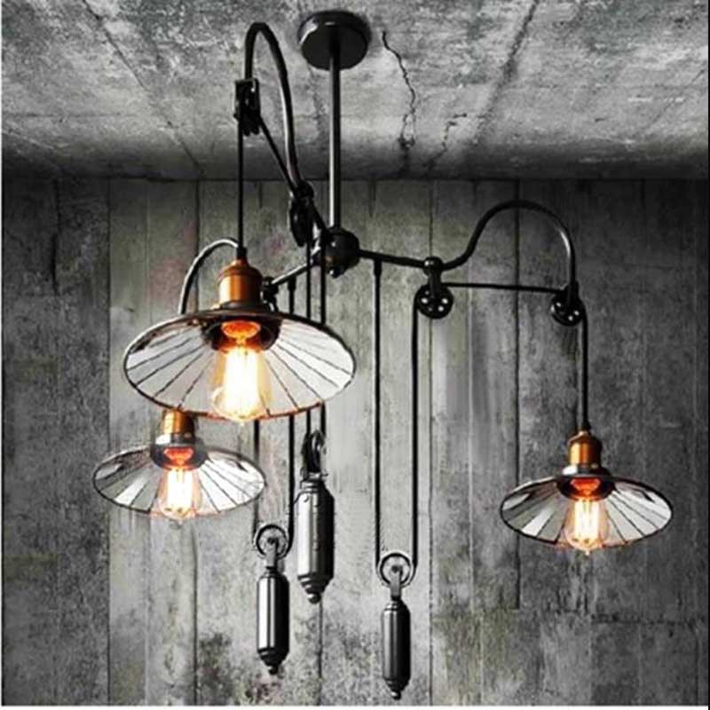 vintage chandeliers 3 lights up and down led edison bulbs included for dinning room mirror glass metal black