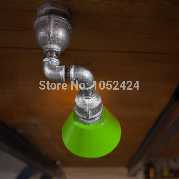vintage water pipe design ceiling spot lights adjustable direction with e27 e26 3w led bulb iron plating.