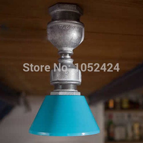 vintage water pipe led ceiling lights e26 e27 3w bulb bed study living room lights d14cm shades