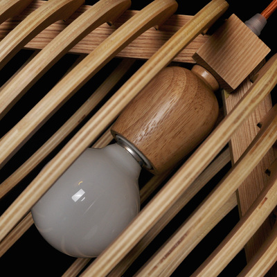 wooden water drop shape pendant lamp handmade nordic light wooden luminaire suspendu rural style restaurant hanging lighting