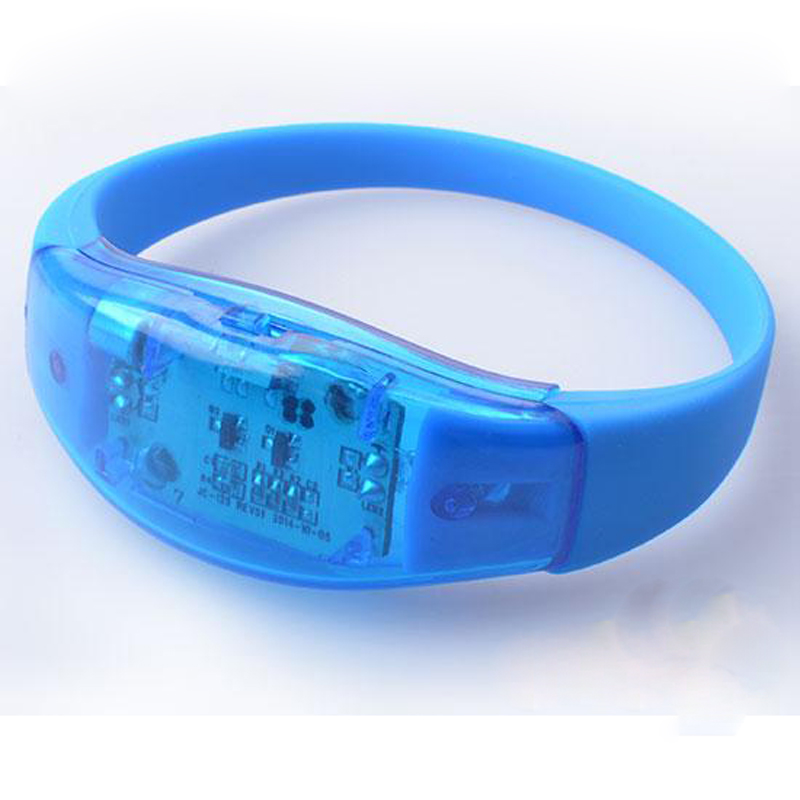 100pcs/lot voice activated sound control led flashing silicone bracelet wristband for party halloween concert decoration