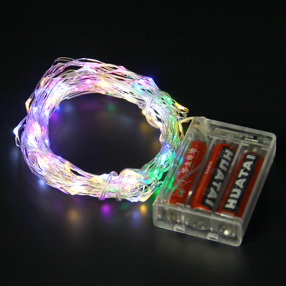 10pcs/lot 10m 100led copper wire string light battery powered fairy lights wedding party christmas decoration lamp - Click Image to Close