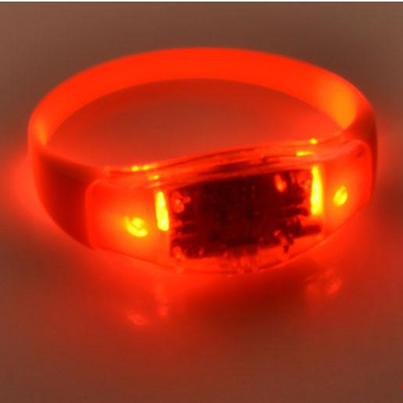 10pcs/lot silicone voice sound bracelet led sound control flashing wristband for party halloween christmas decoration - Click Image to Close